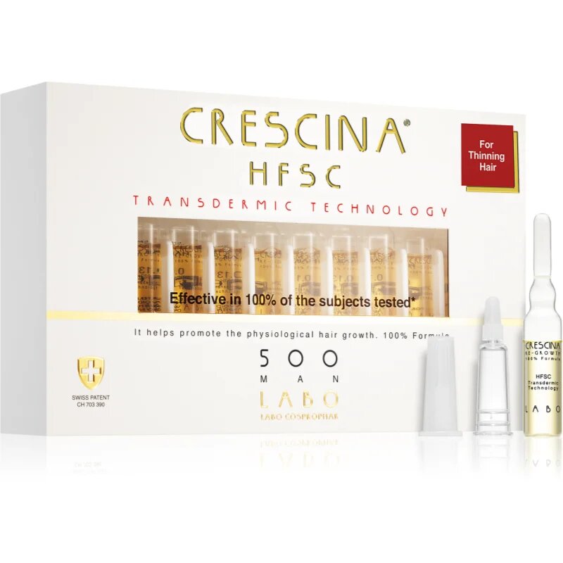 Crescina Transdermic 500 Re-Growth hajnövekedést serkentő ápolás uraknak 20x3.5 ml