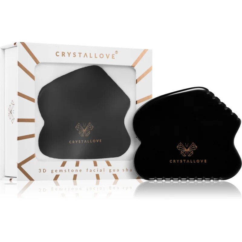 Crystallove Black Obsidian Contour Gua Sha masszázs szegédeszköz 1 db