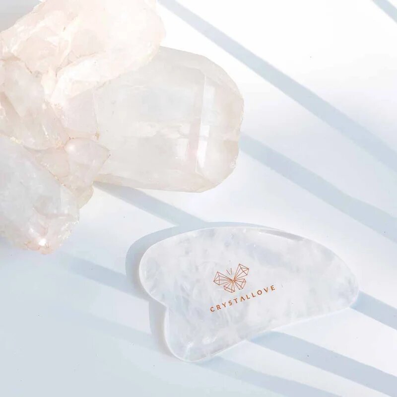Crystallove Clear Quartz Gua Sha masszázs szegédeszköz 1 db