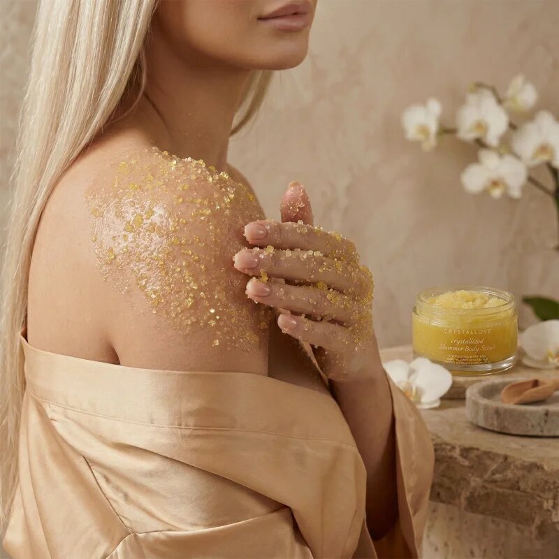 Crystallove Clear Quartz Shimmer Body Scrub testpeeling 200 g