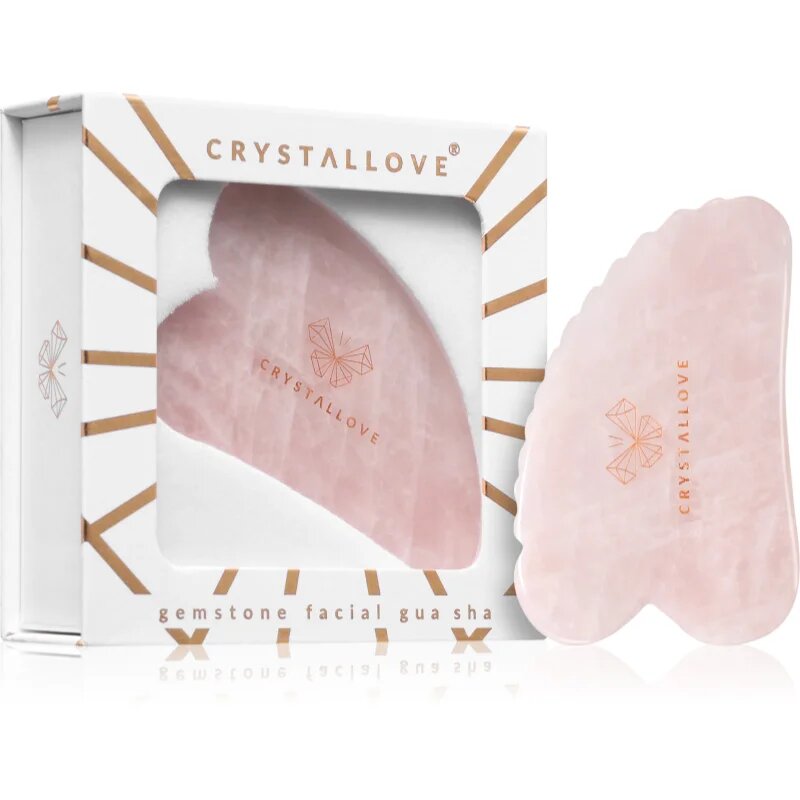 Crystallove Rose Quartz 3D Gua Sha masszázs szegédeszköz 1 db