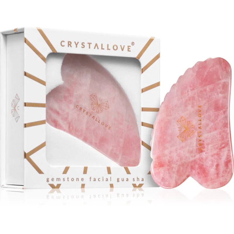 Crystallove Rose Quartz 3D Gua Sha masszázs szegédeszköz 1 db