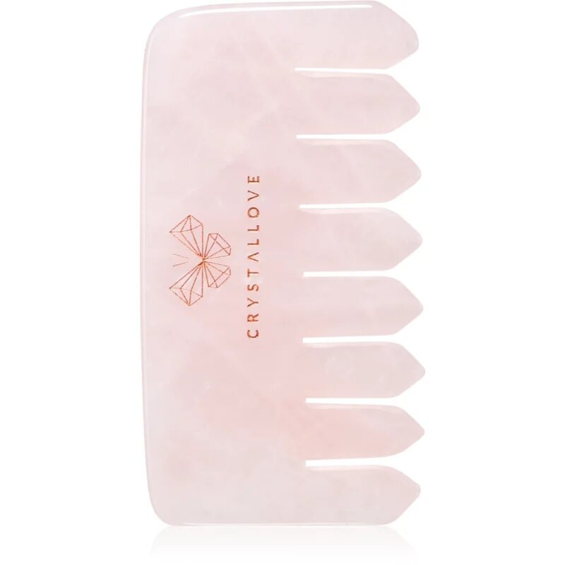 Crystallove Rose Quartz Comb masszázs szegédeszköz haj és test 1 db
