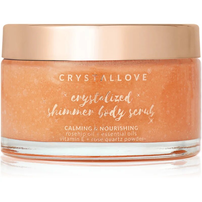 Crystallove Rose Quartz Shimmer Body Scrub testpeeling 200 g