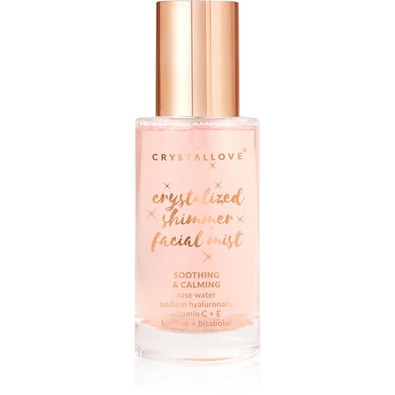 Crystallove Rose Quartz Shimmer Facial Mist arc spray az élénk bőrért 100 ml