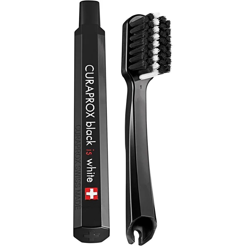 Curaprox Travel Set Black is White utazási készlet fogakra nyelvre és ínyre
