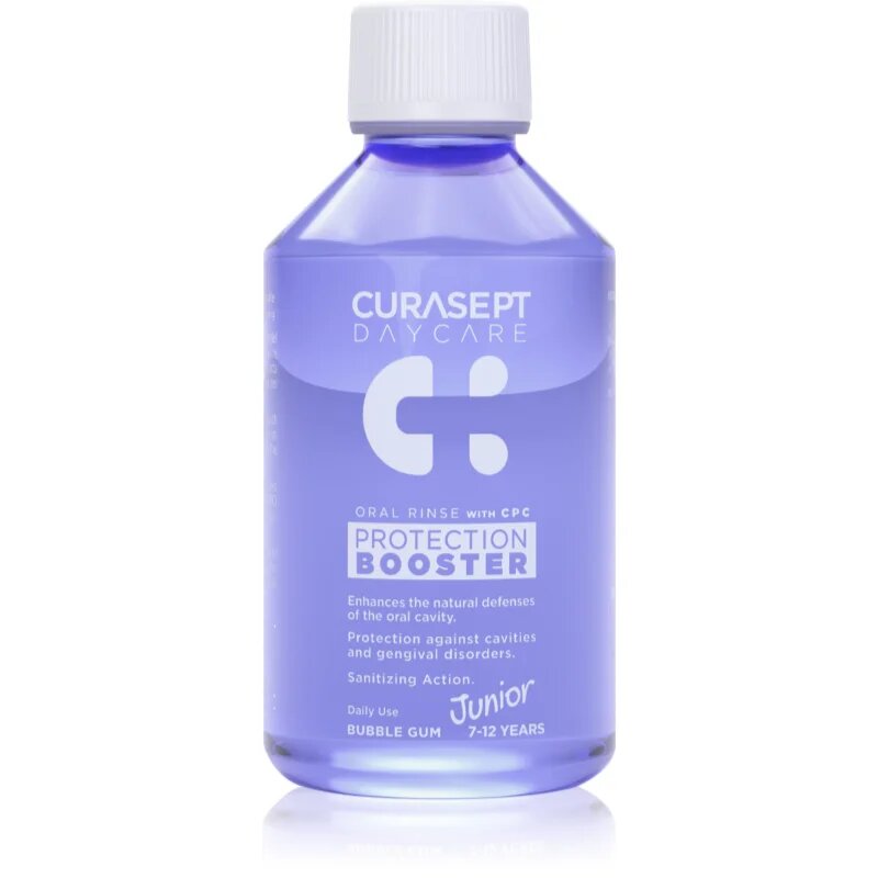 Curasept Daycare Protection Junior Booster szájvíz gyermekeknek 7-12 years Bubble Gum 250 ml