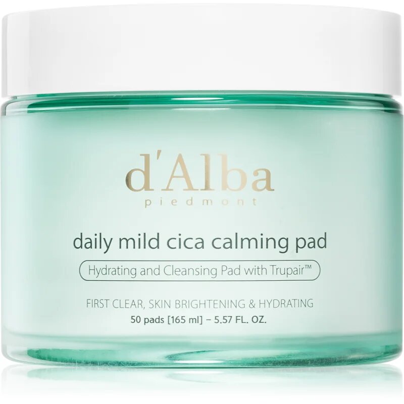 d'Alba Daily Mild Cica Calming Pad bőrnyugtató korongok a bőr intenzív hidratálásához 50 db