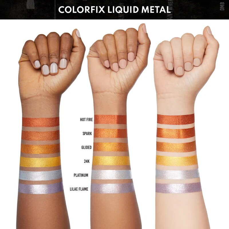 Danessa Myricks Beauty Colorfix Liquid Metals multifunkcionális smink a szemre az ajkakra és az arcra árnyalat Platinum 10 ml