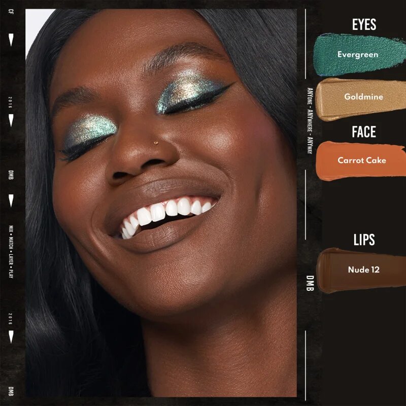 Danessa Myricks Beauty Colorfix Sparklers multifunkcionális smink a szemre az ajkakra és az arcra árnyalat Evergreen 10 ml
