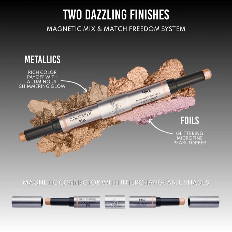 Danessa Myricks Beauty Colorfix Stix multifunkcionális smink a szemre az ajkakra és az arcra árnyalat Duo 8 Draco/Meteorite 2x3 g