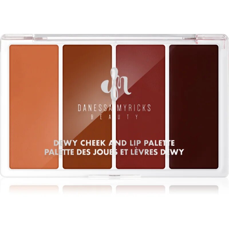 Danessa Myricks Beauty Dewy Cheek & Lip Palette multifunkciós arc paletta az arcra árnyalat Dew It Undercover 25 g