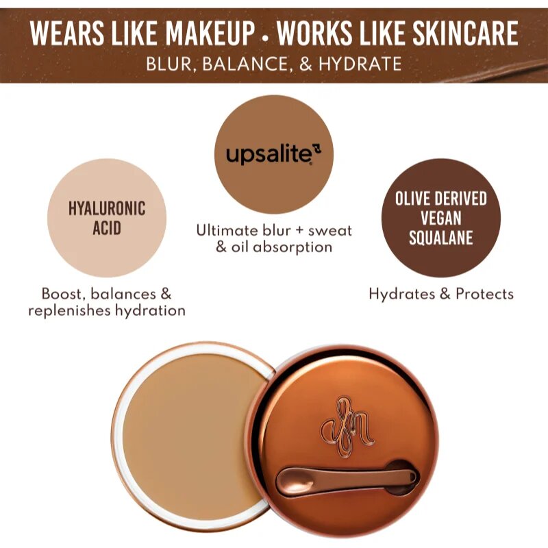 Danessa Myricks Beauty Yummy Skin Blurring Balm Powder kompakt krémalapozó árnyalat 4.5 - Medium with Cool Undertones 18 g