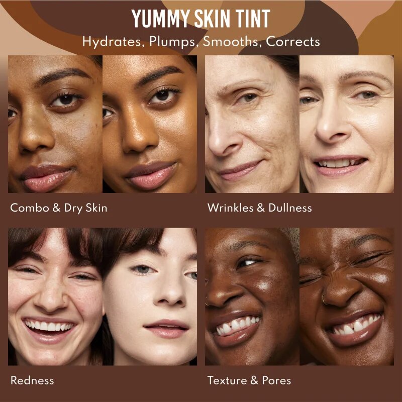 Danessa Myricks Beauty Yummy Skin Serum Skin Tint bőrsimító hatású hidratáló alapozó árnyalat 15 - Deep with Neutral Undertones 45 ml