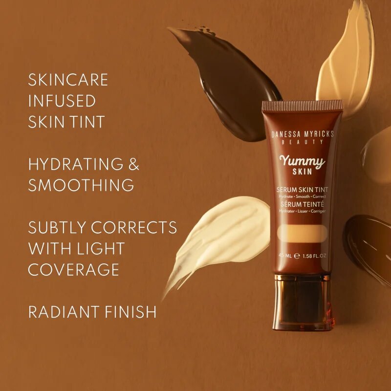 Danessa Myricks Beauty Yummy Skin Serum Skin Tint bőrsimító hatású hidratáló alapozó árnyalat 5 - Light To Medium Skin With Neutral Undertones 45 ml