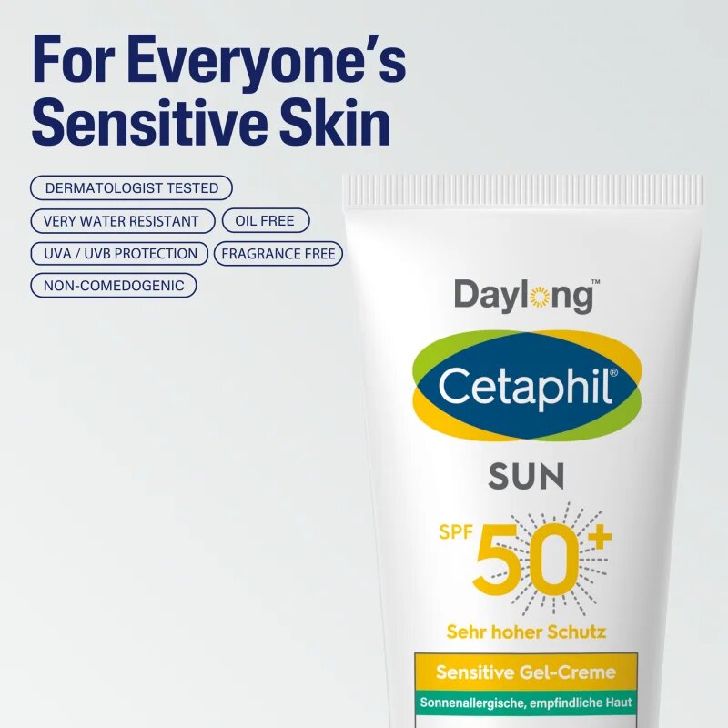 Daylong Cetaphil SUN Sensitive Gel-Creme könnyed védő géles krém az érzékeny bőrre SPF 50+ 200 ml