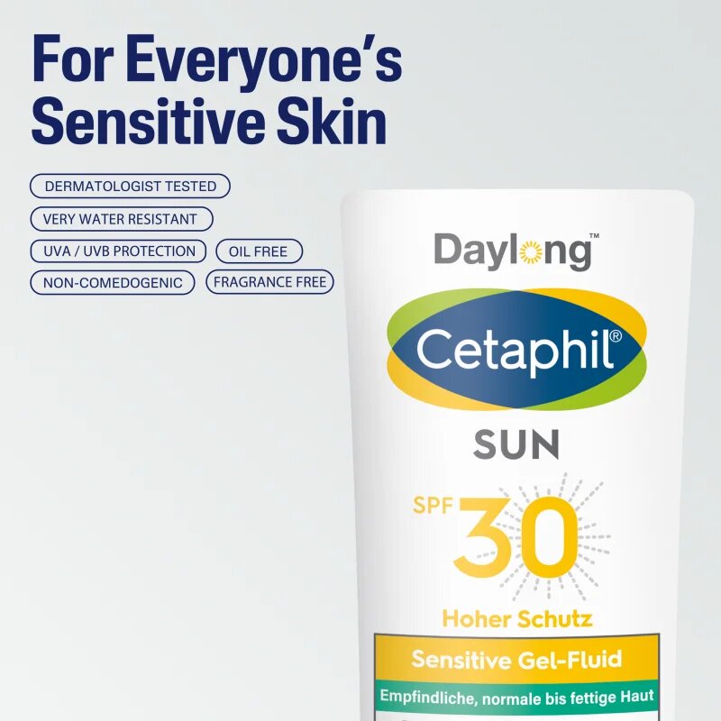 Daylong Cetaphil SUN Sensitive Gel-Fluid gyengéd védő folyadék az érzékeny arcbőrre SPF 30 30 ml