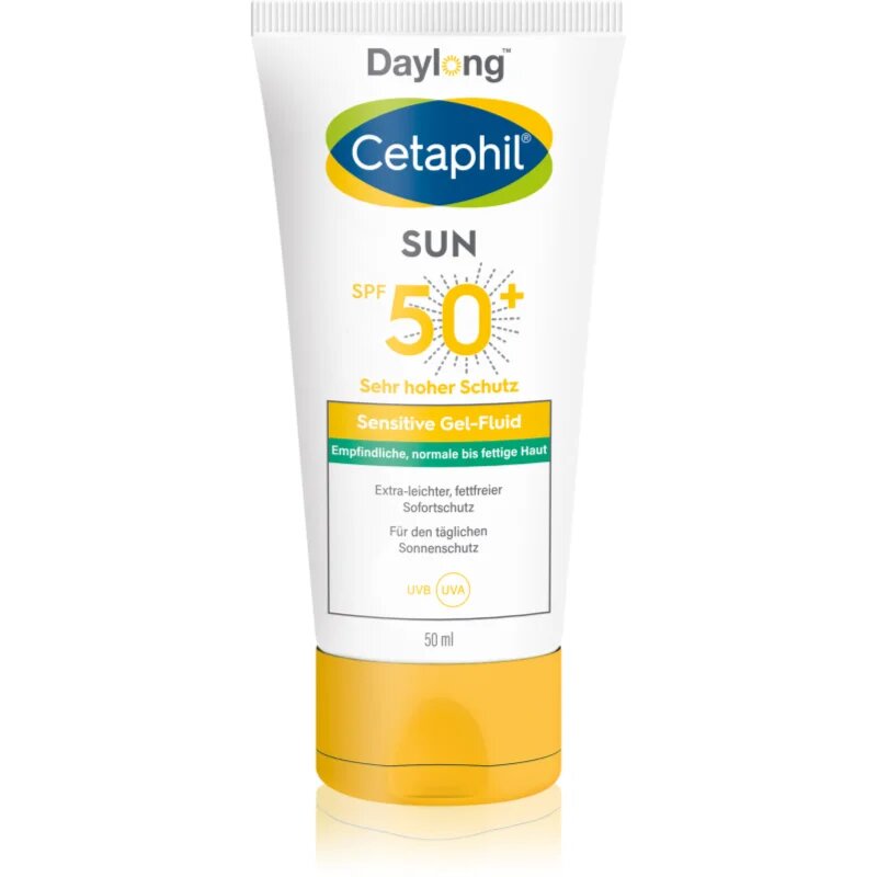 Daylong Cetaphil SUN Sensitive gyengéd védő folyadék az érzékeny arcbőrre SPF 50+ 50 ml