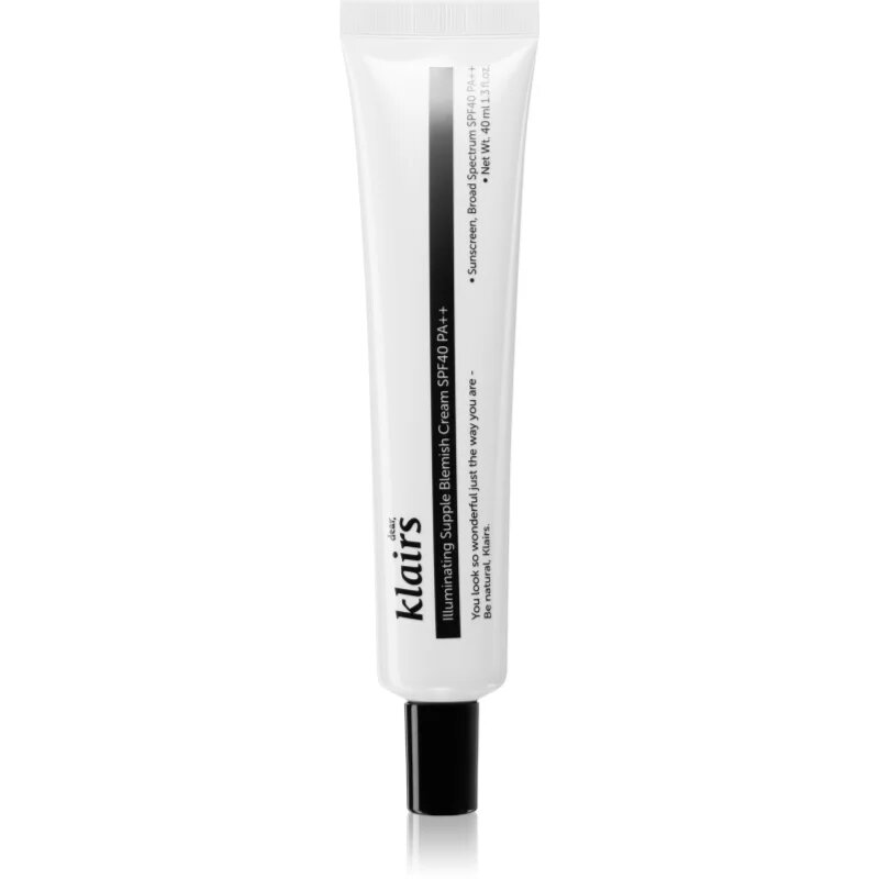 Dear Klairs Illuminating Supple Blemish Cream hidratáló BB krém a bőr tökéletlenségei ellen SPF 40 40 ml