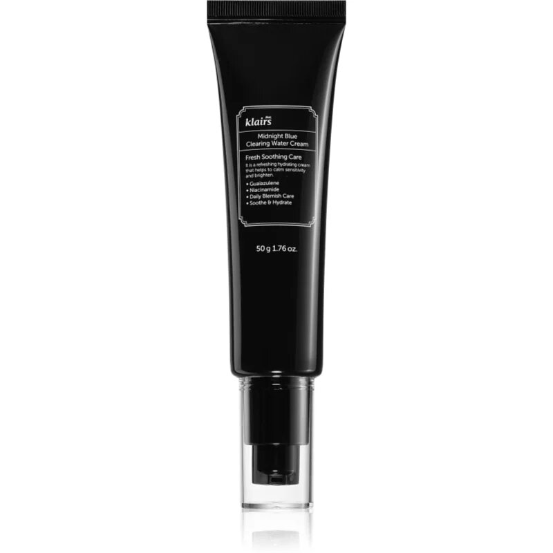 Dear Klairs Midnight Blue Clearing Water Cream könnyű hidratáló krém az élénk és kisimított arcbőrért 50 g