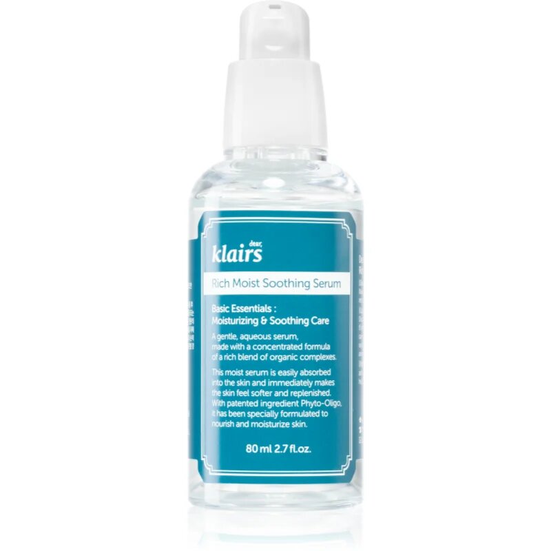 Dear Klairs Rich Moist Soothing Serum nyugtató arcszérum hidratáló hatással 80 ml