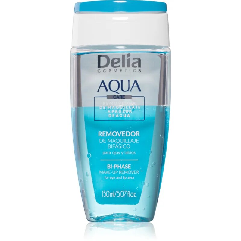 Delia Cosmetics Aqua kétfázisú sminklemosó a szem köré és a szájra 150 ml