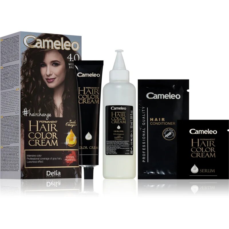 Delia Cosmetics Cameleo Omega tartós hajfesték árnyalat 4.0 Medium Brown 1 db