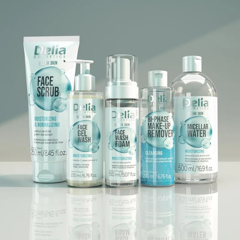 Delia Cosmetics Clean Skin hidratáló peeling arcra 250 ml