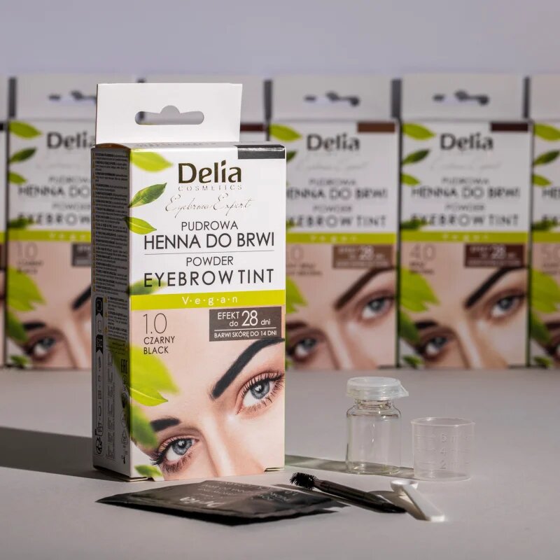 Delia Cosmetics Eyebrow Expert tonizáló szemöldökfesték árnyalat 1.0 Black 4 g