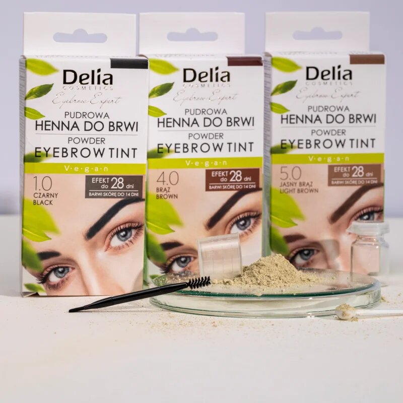 Delia Cosmetics Eyebrow Expert tonizáló szemöldökfesték árnyalat 1.0 Black 4 g