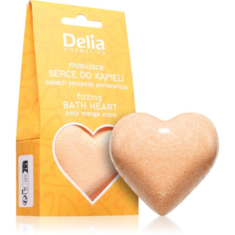 Delia Cosmetics Fizzing Bath Heart Orange fürdőgolyó 100 g