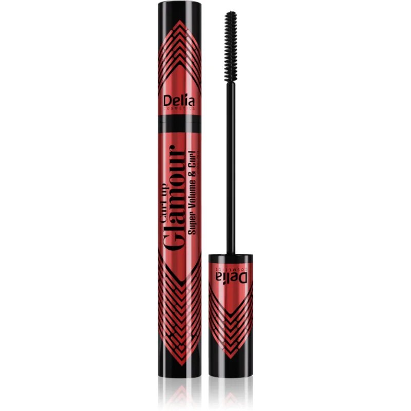 Delia Cosmetics Glamour hosszabbító göndörítő és dúsító szempillaspirál árnyalat Black 11 ml