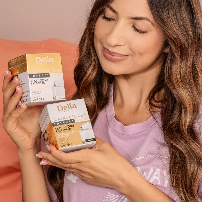Delia Cosmetics Gold & Collagen Therapy éjszakai krém bőrelasztikusság-fokozó 50 ml