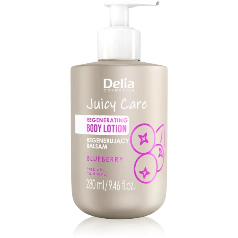 Delia Cosmetics Juicy Care Blueberry regeneráló testápoló tej 280 ml
