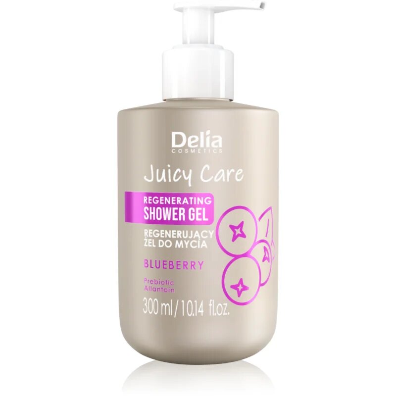 Delia Cosmetics Juicy Care Blueberry regeneráló tusfürdő gél 300 ml