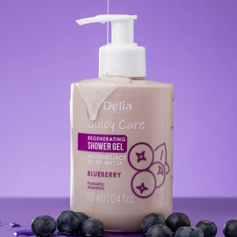 Delia Cosmetics Juicy Care Blueberry regeneráló tusfürdő gél 300 ml