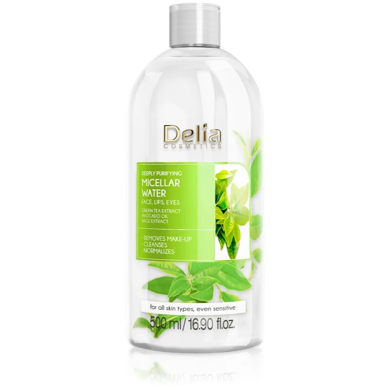 Delia Cosmetics Micellar Water Green Tea felfrissítő tisztító micellás víz 500 ml