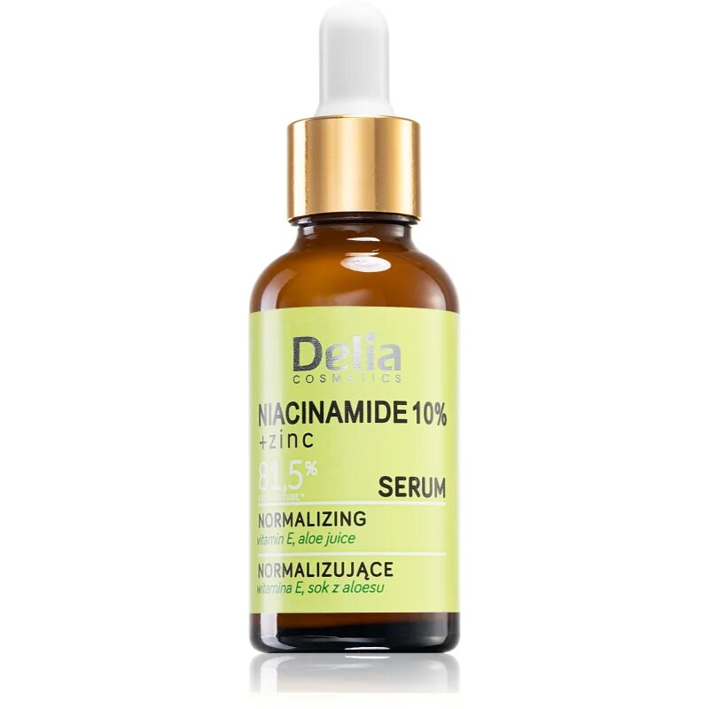Delia Cosmetics Niacinamide 10% + zinc regeneráló szérum arcra nyakra és dekoltázsra 30 ml