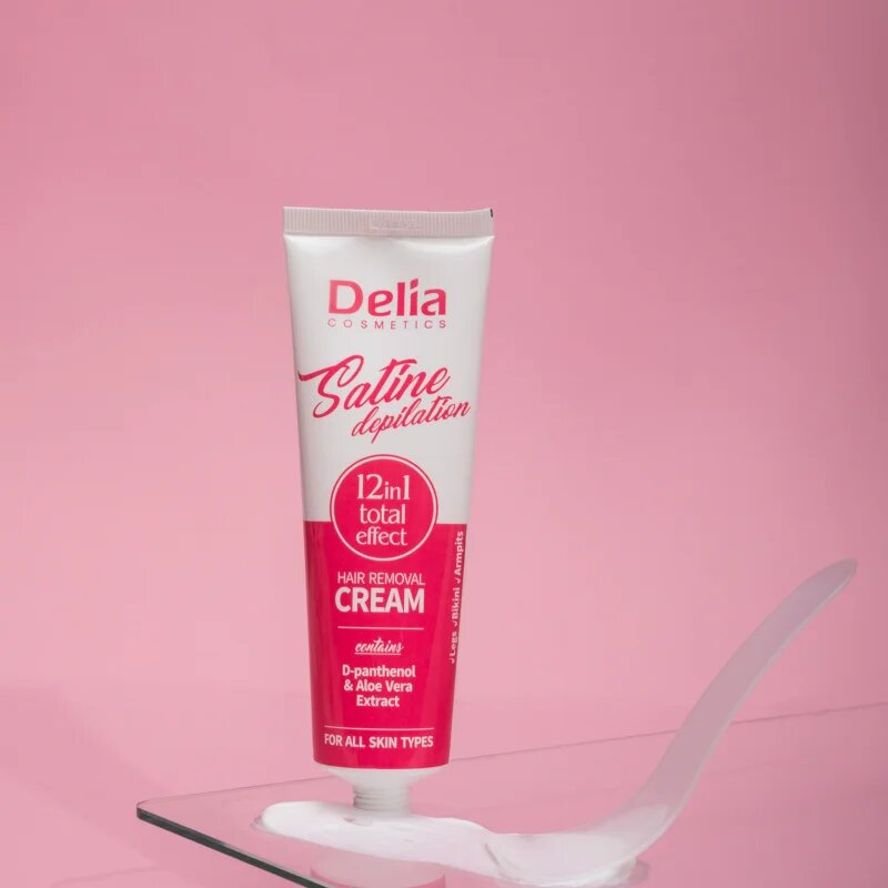 Delia Cosmetics Satine Depilation 12in1 Total Effect szőrtelenítő krém minden bőrtípusra 100 ml