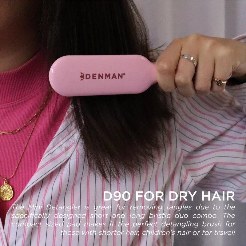Denman Detangling D90 The Mini Detangler hajkefe a könnyű kifésülésért Pink Crush 1 db