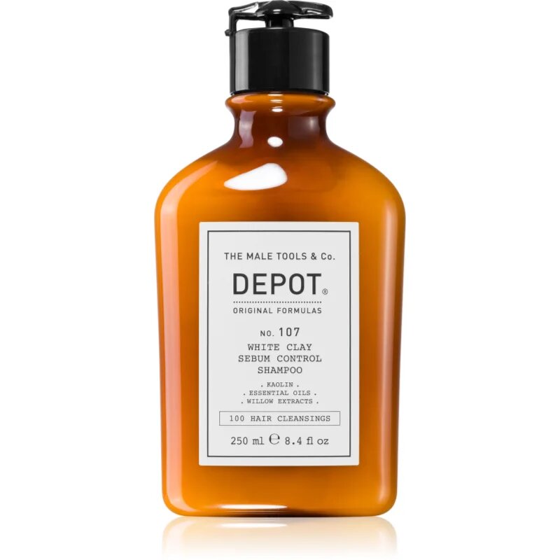 Depot 100 HAIR CLEANSING NO. 107 WHITE CLAY SEBUM SHAMPOO tisztító sampon zsíros hajra és fejbőrre 250 ml