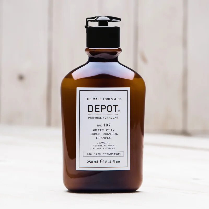 Depot 100 HAIR CLEANSING NO. 107 WHITE CLAY SEBUM SHAMPOO tisztító sampon zsíros hajra és fejbőrre 250 ml