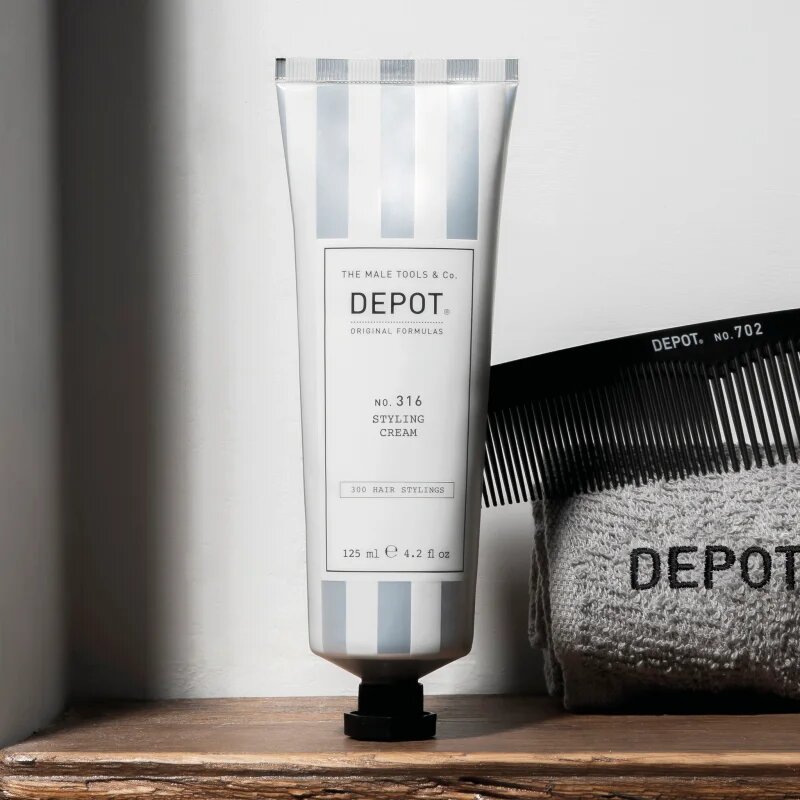 Depot 300 HAIR STYLING NO. 316 STYLING CREAM közepes erősségű formázó krém a haj természetes csillogásáért 125 ml