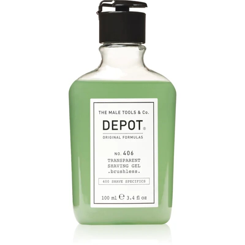Depot 400 SHAVE SPECIFICS NO. 406 TRANSPARENT SHAVING GEL .brushless. borotválkozási gél brushless 100 ml