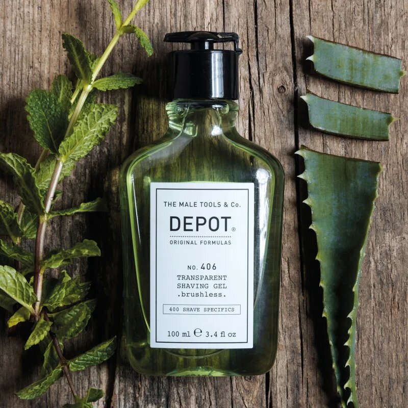Depot 400 SHAVE SPECIFICS NO. 406 TRANSPARENT SHAVING GEL .brushless. borotválkozási gél brushless 100 ml