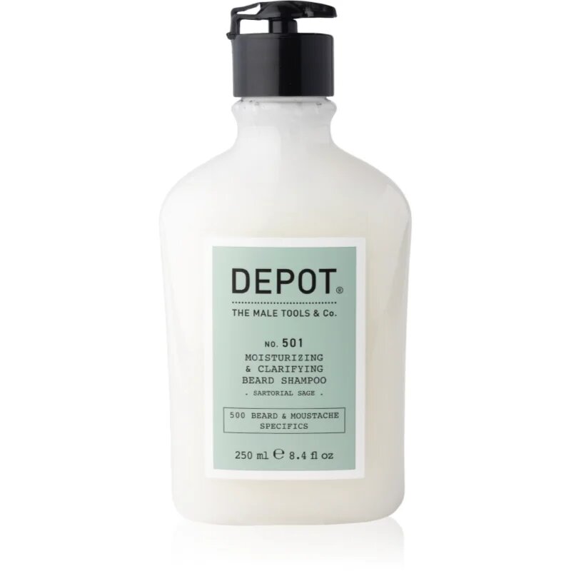 Depot 500 BEARD & MOUSTACHE SPECIFICS NO. 501 MOISTURIZING & CLARIFYING BEARD SHAMPOO hidratáló sampon szakállra 250 ml