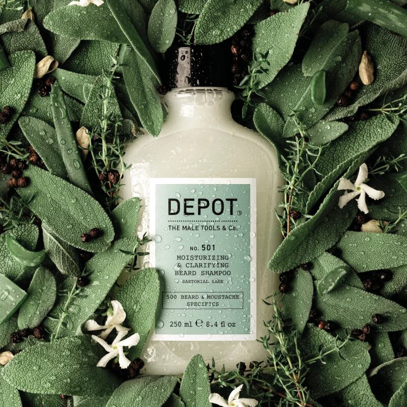Depot 500 BEARD & MOUSTACHE SPECIFICS NO. 501 MOISTURIZING & CLARIFYING BEARD SHAMPOO hidratáló sampon szakállra 250 ml