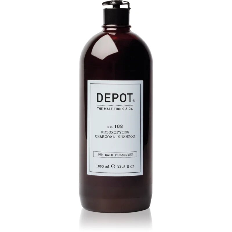 Depot NO. 108 DETOXIFYING CHARCOAL SHAMPOO Tisztító méregtelenítő sampon minden hajtípusra 1000 ml