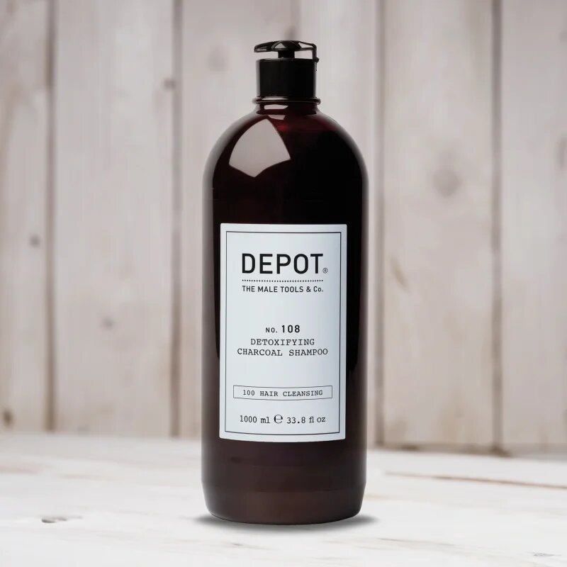 Depot NO. 108 DETOXIFYING CHARCOAL SHAMPOO Tisztító méregtelenítő sampon minden hajtípusra 1000 ml