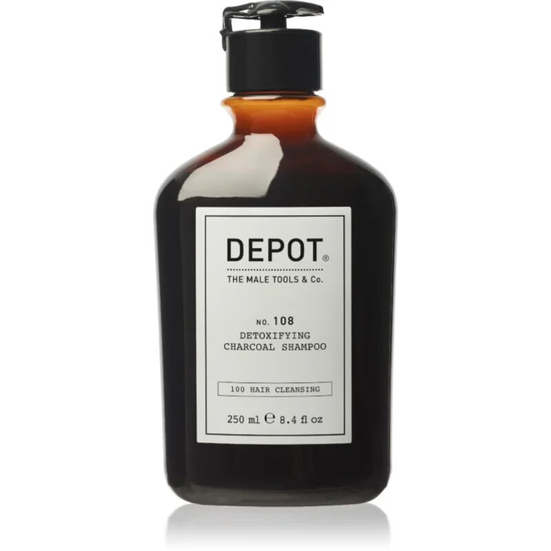 Depot NO. 108 DETOXIFYING CHARCOAL SHAMPOO Tisztító méregtelenítő sampon minden hajtípusra 250 ml